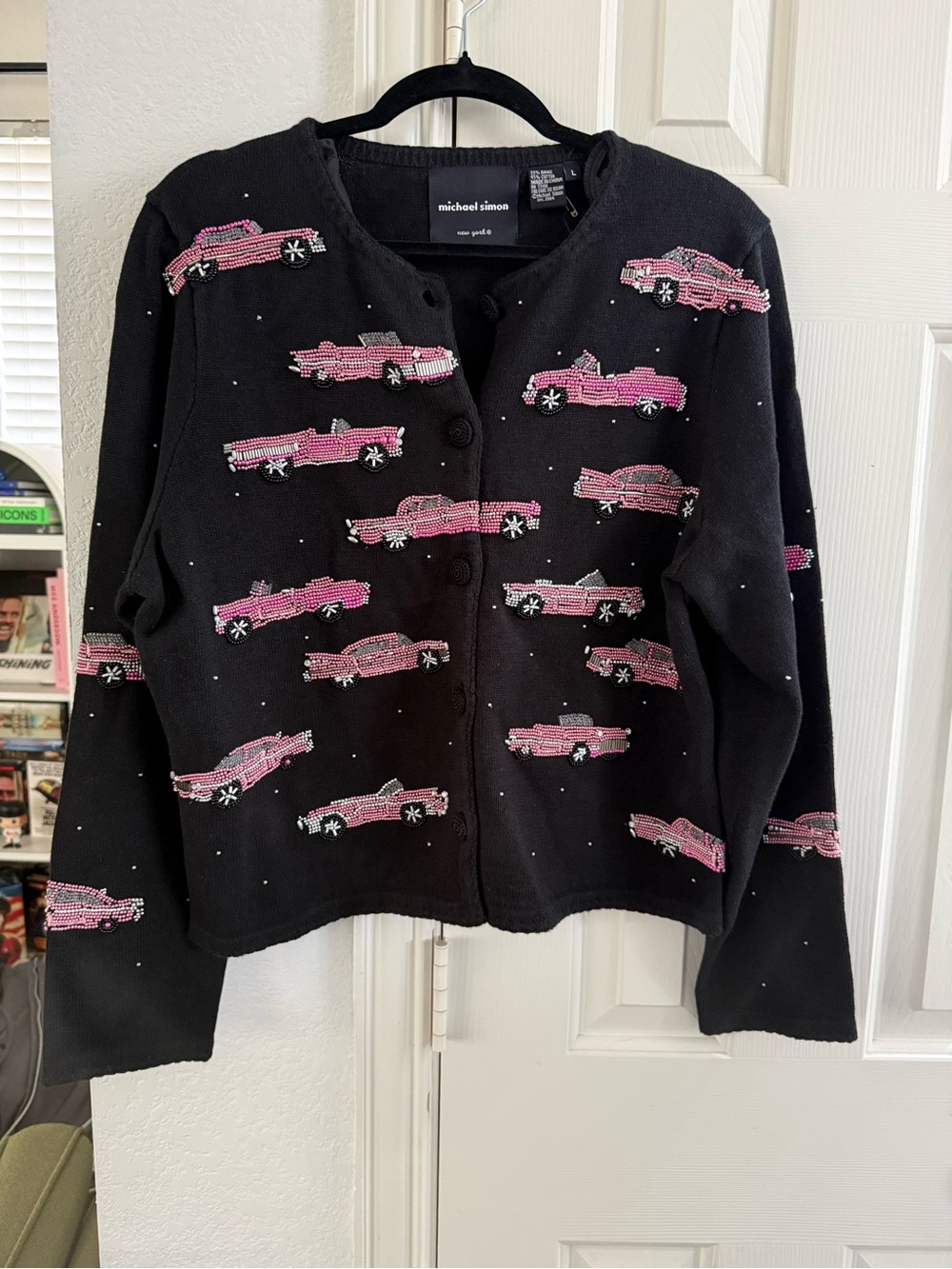 Michael Simon pink Cadillac Cardigan NWT